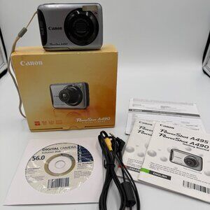 Canon PowerShot A490 10.0MP Digital Camera, 3x3 Optical Zoom 2.5 LCD screen Used